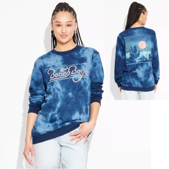 The Beach Boys Graphic Sweatshirt Women's Navy Blue Size Small - Picture 1 of 5